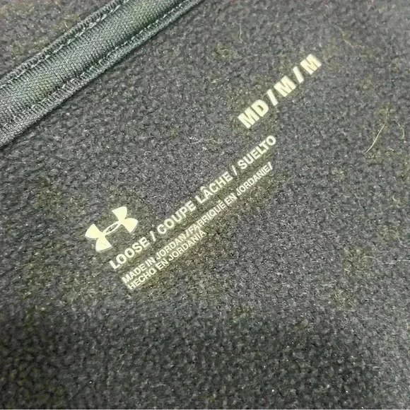 Under Armour 1/2 Zip Fleece Hoodie Sweatshirt Blue Navy Loose Fit Size M - Picture 5 of 9